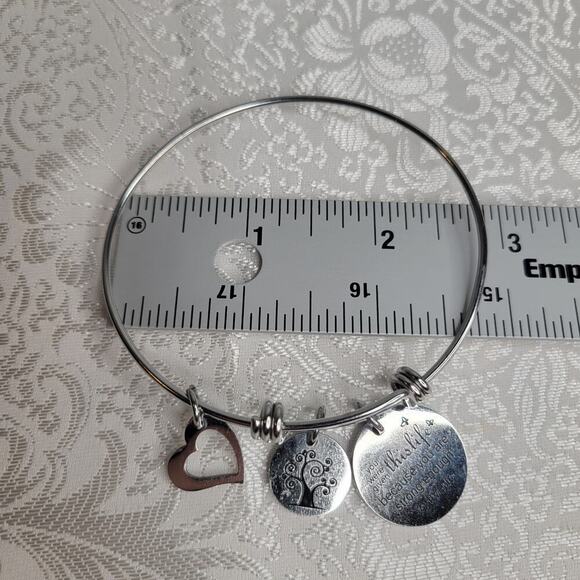 Strong Enough women's charm bracelet silver tone‎ adjustable strength support - Picture 5 of 5